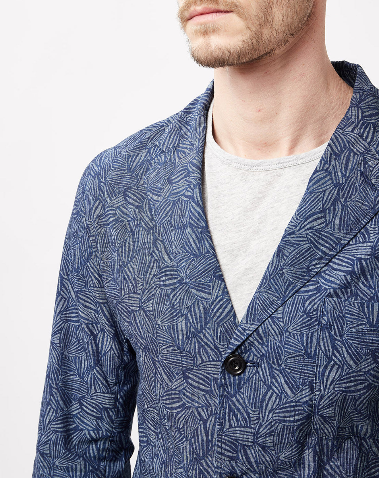 Hartford Veste Job avec imprimé indigo
