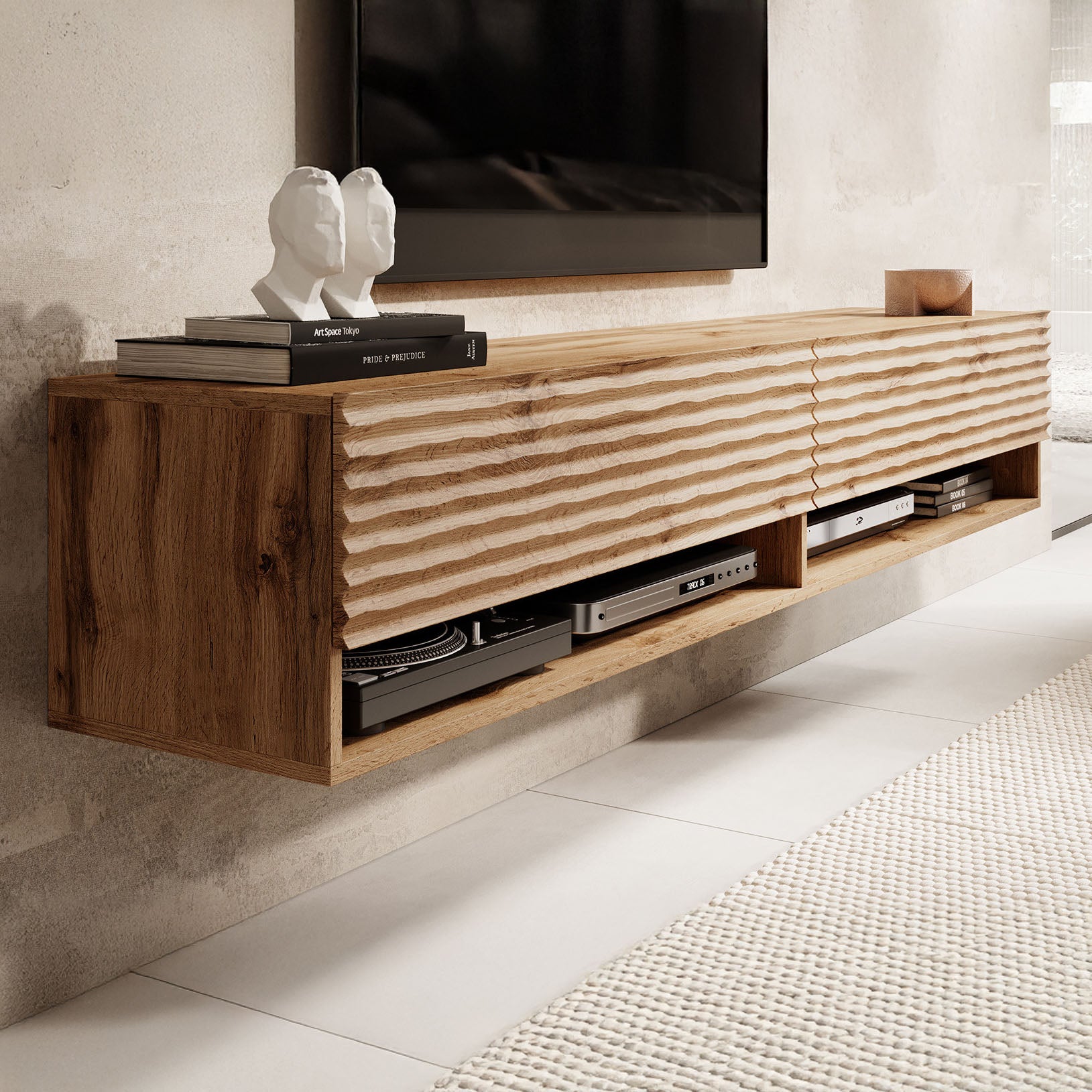 Asino - TV-Meubel - Wave eiken - 180 cm