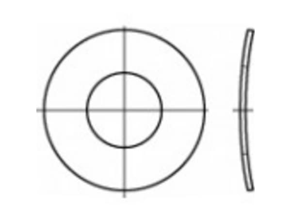 TOOLCRAFT 105920 Fjederskive Indvendig diameter: 8.4 mm DIN 137 Fjederstål verzinkt 100 stk
