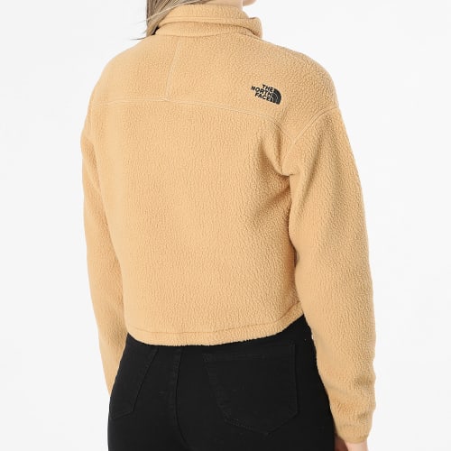Veste Polaire Crop Femme Fleece Beige