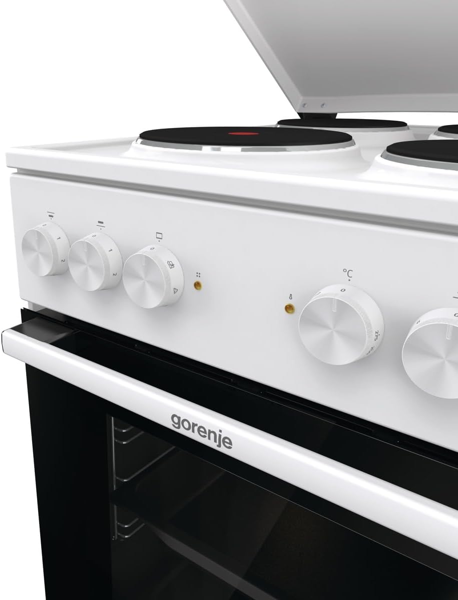Gorenje GE5A23WH Standherd, 74 Liter, PerfectGrill, Pizza Mode 300°C, AquaClean, Made in Europe, weiß