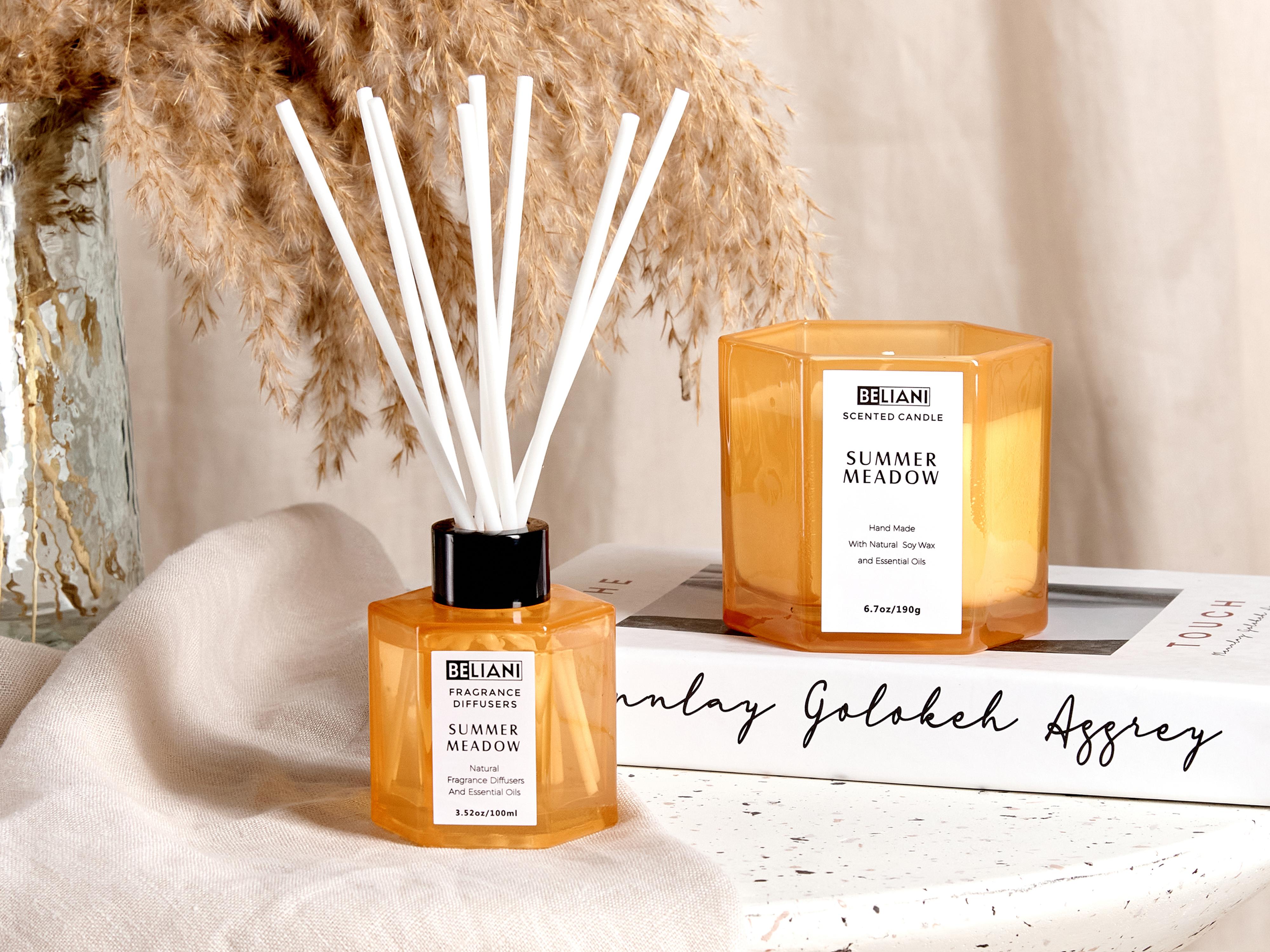 Geurkaars met geurstokjes CLASSY TINT Soja wax Frisse geurnoten