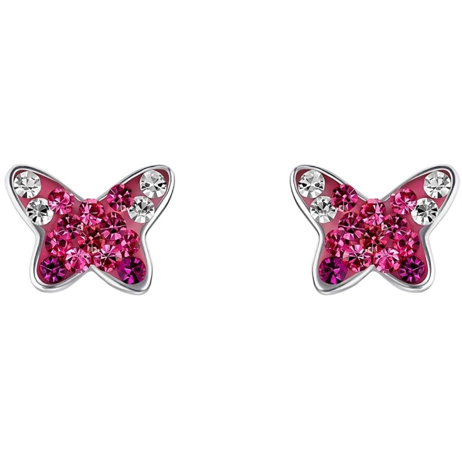 Prinzessin Lillifee Mädchen-Ohrringe Schmetterling Ohrstecker Silber pink