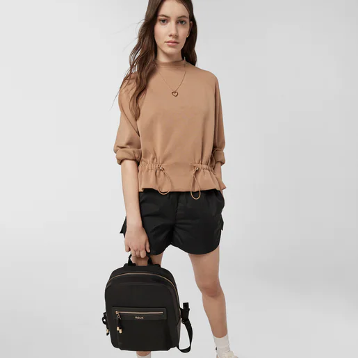 Mochila Brunock Chain Canvas na cor preta