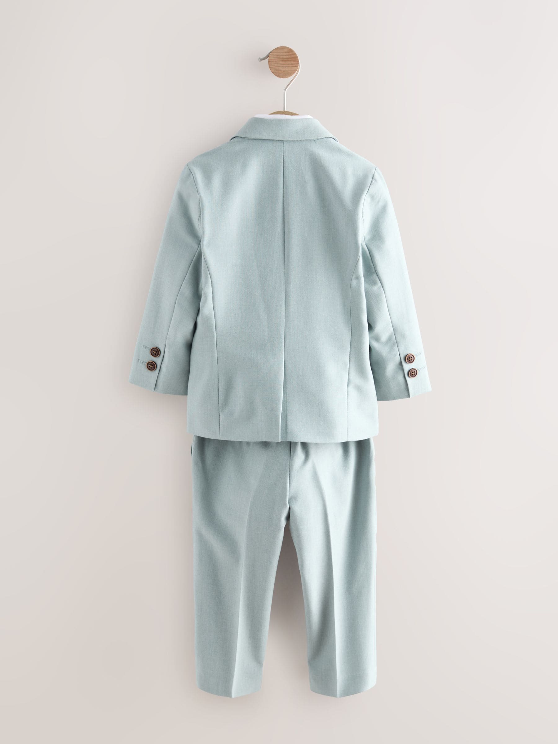 Blauw - Set van blazer, overhemd, broek en vlinderstrik (3mnd -9jr)
