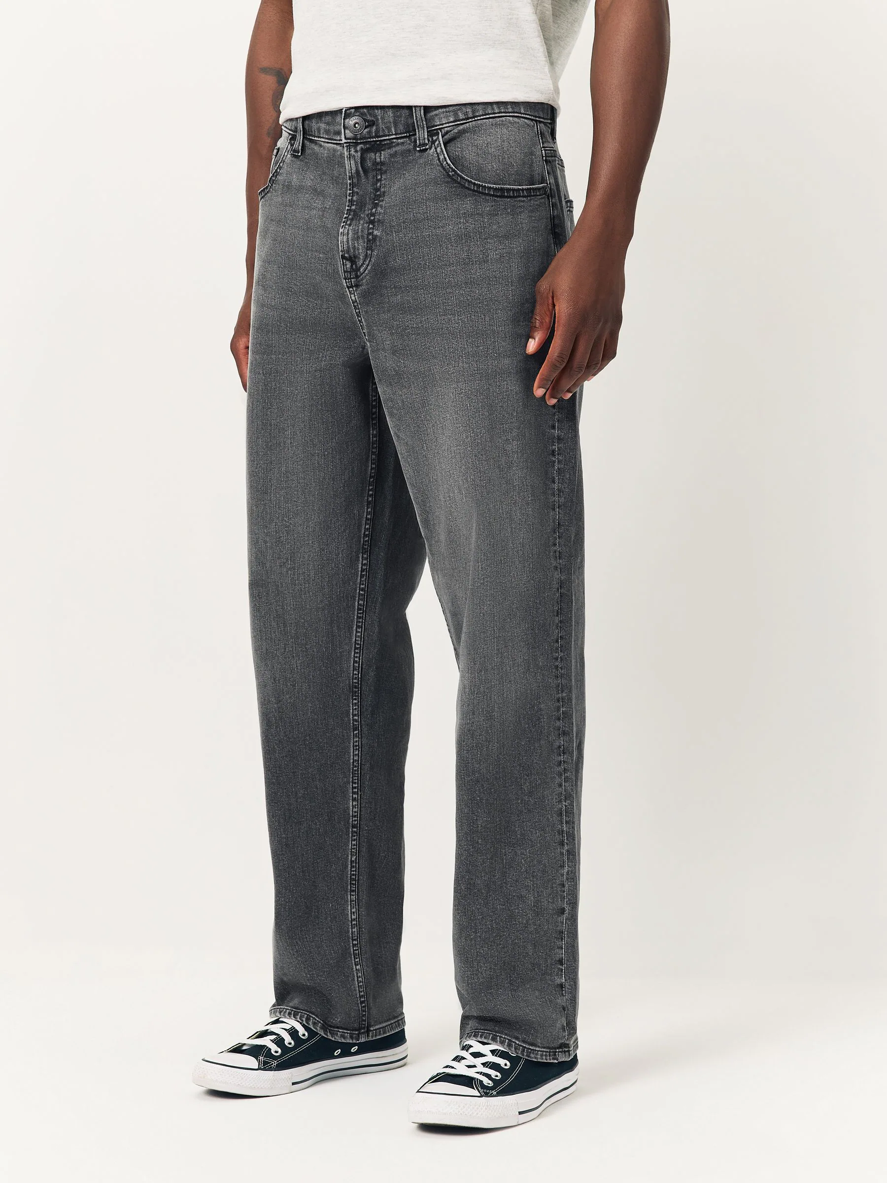Grijs - Klassieke stretchy Jeans met relaxed fit