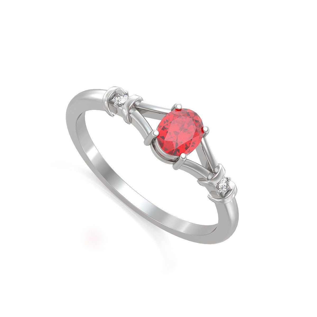 Bague Rubis et diamants sur Argent 925 2.094grs