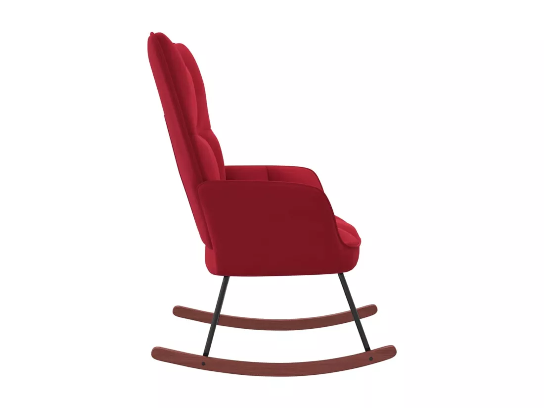 Chaise à bascule Rouge bordeaux Velours 3