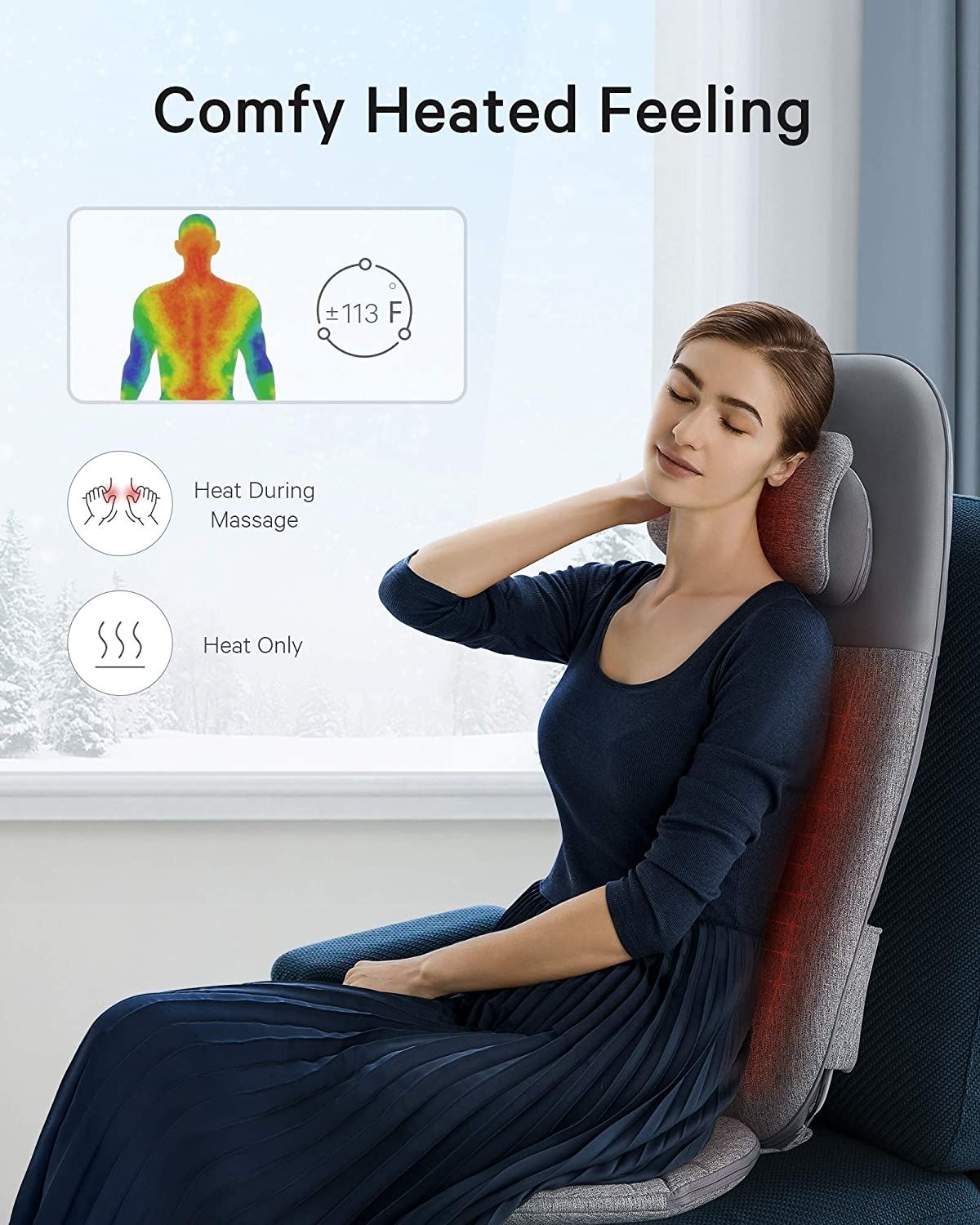 Die NAIPO oCuzen™Massagesitzauflage Rückenmassagegerät, Modernes Design