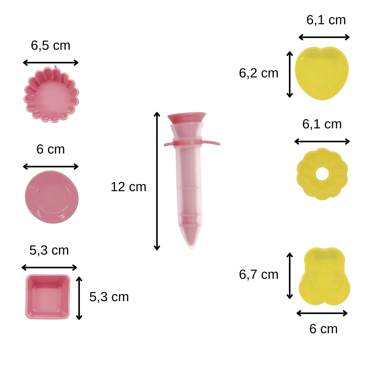 Set de 7 ustensiles de pâtisserie avec stylo de décoration et mini mou