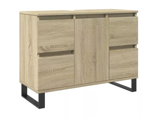 Armoire salle de bain chêne sonoma 80x33x60cm bois d'ingénierie