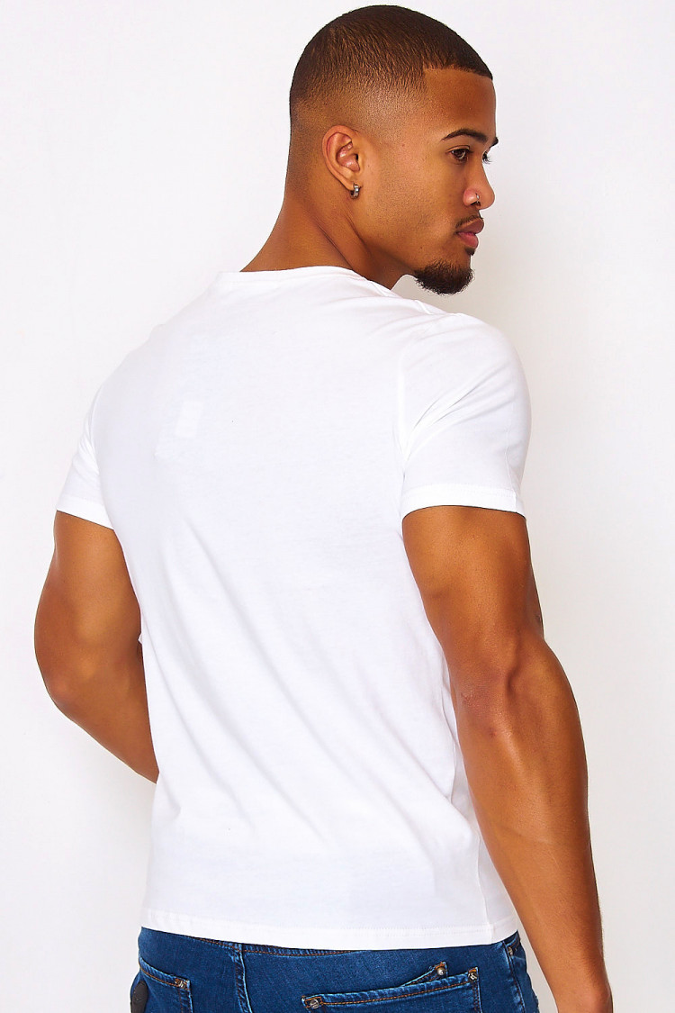 T-shirt blanc broderie Brentiny multicolore