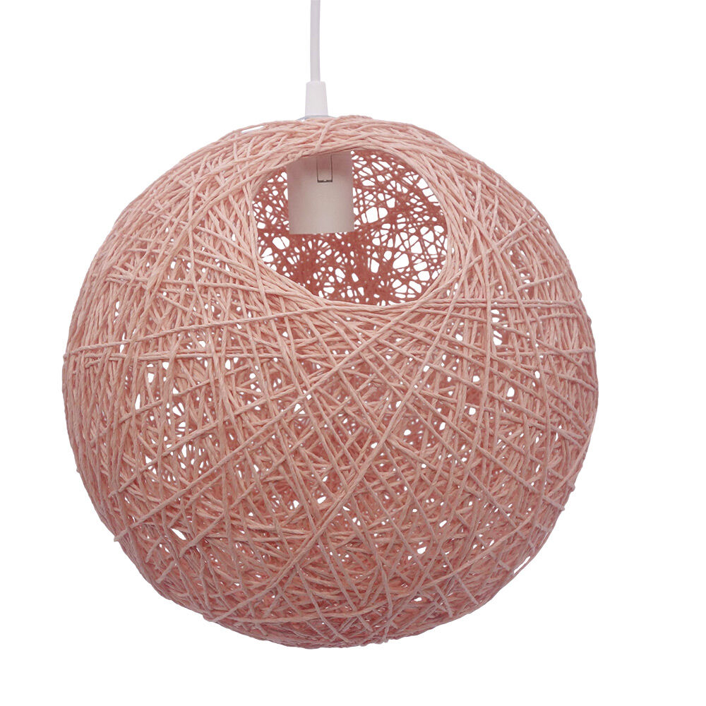 Suspension boule papier filaire rose Ø30cm