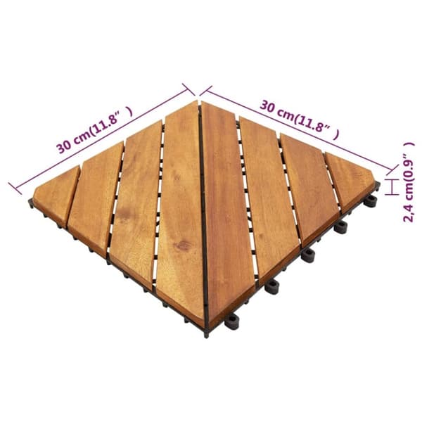 vidaXL Terrassefliser 30 stk brun 30x30 cm heltre akasie