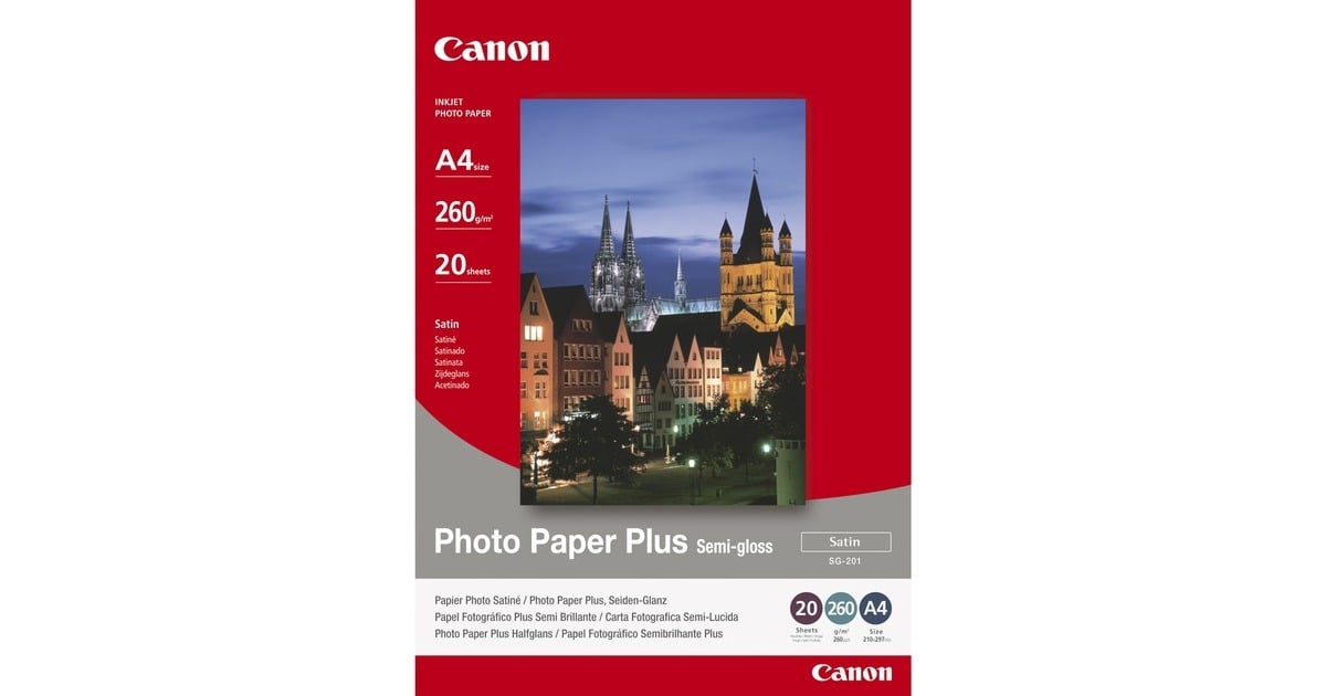 CanonFotopapier Plus SG-201 (A4)  (DIN-A4 (20 Vel), 260 g/qm, Retail)