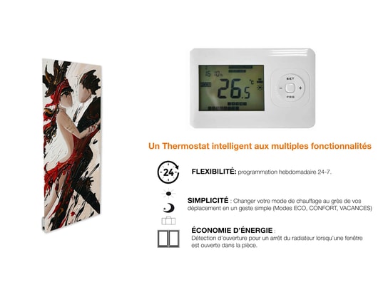 ILO - Radiateur rayonnant / radiateur électrique rayonnant mural / 500w / +28 motifs...