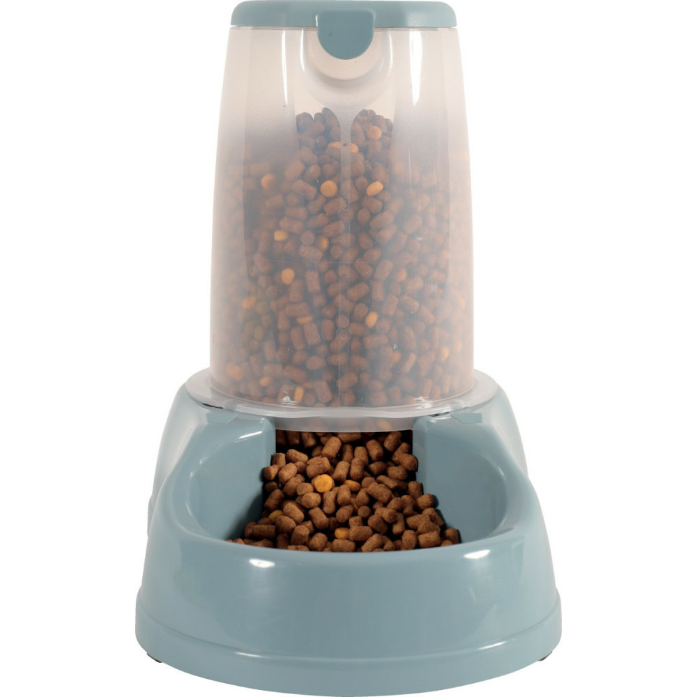 Distributeur de croquettes 6.5 kg, bleu en plastique, pour chien