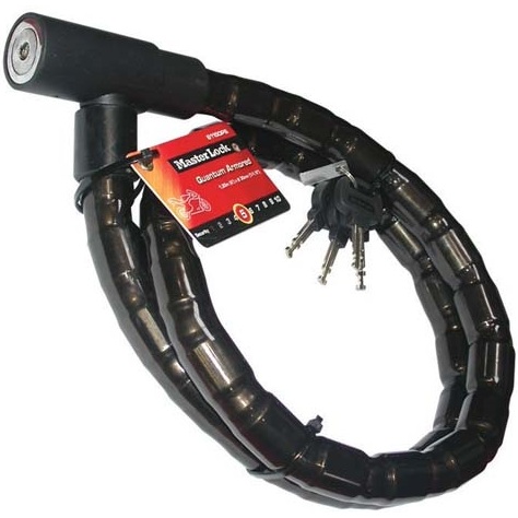 Câble antivol - articulé - à clé - 1.2 m x 22 mm - noir