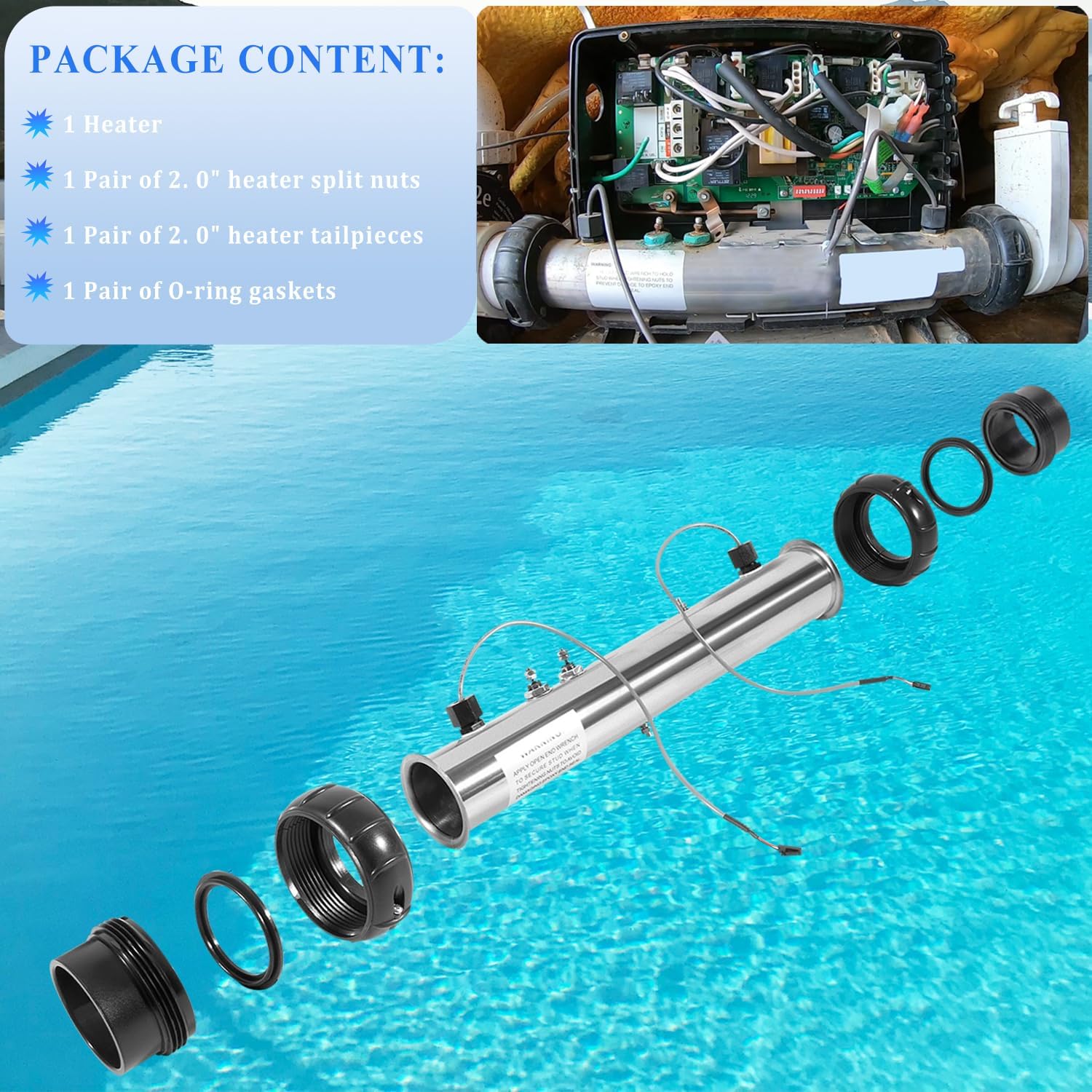 Bonbo 58083 Heizungseinheit Ersatz für Balboa 25-175-1010 M7 VS 5,5 kW, 220 V Spa-Heizung, Montage Whirlpool-Heizelement mit Doppelsensoren, Alternative zu # 26-58083-7S-KS, 26-0807-7S-KS usw