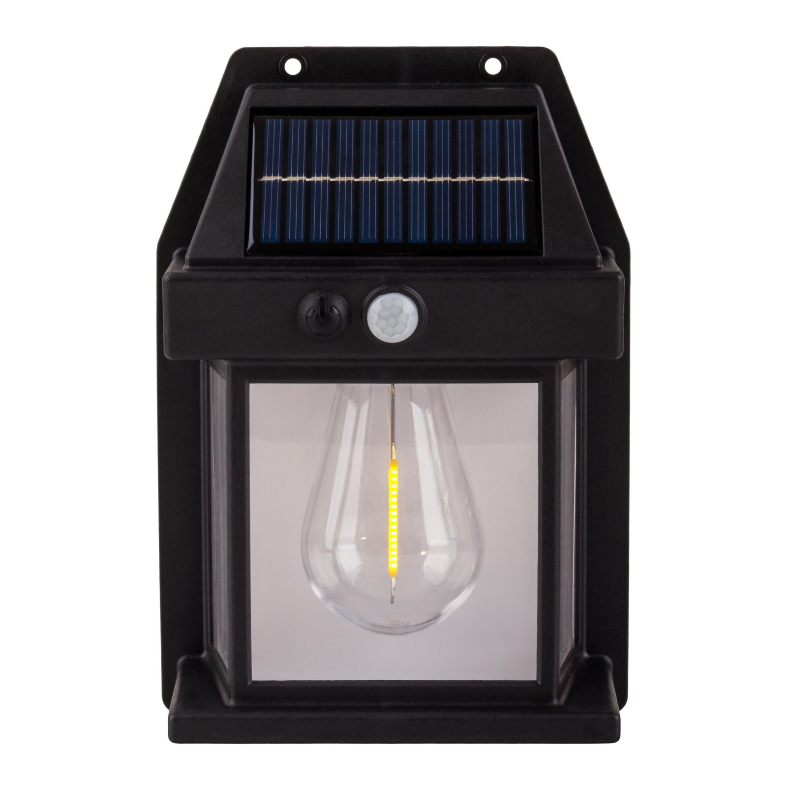 2er-Set LED-Solar-Wandleuchte MIRA - schwarz - Bewegungssensor