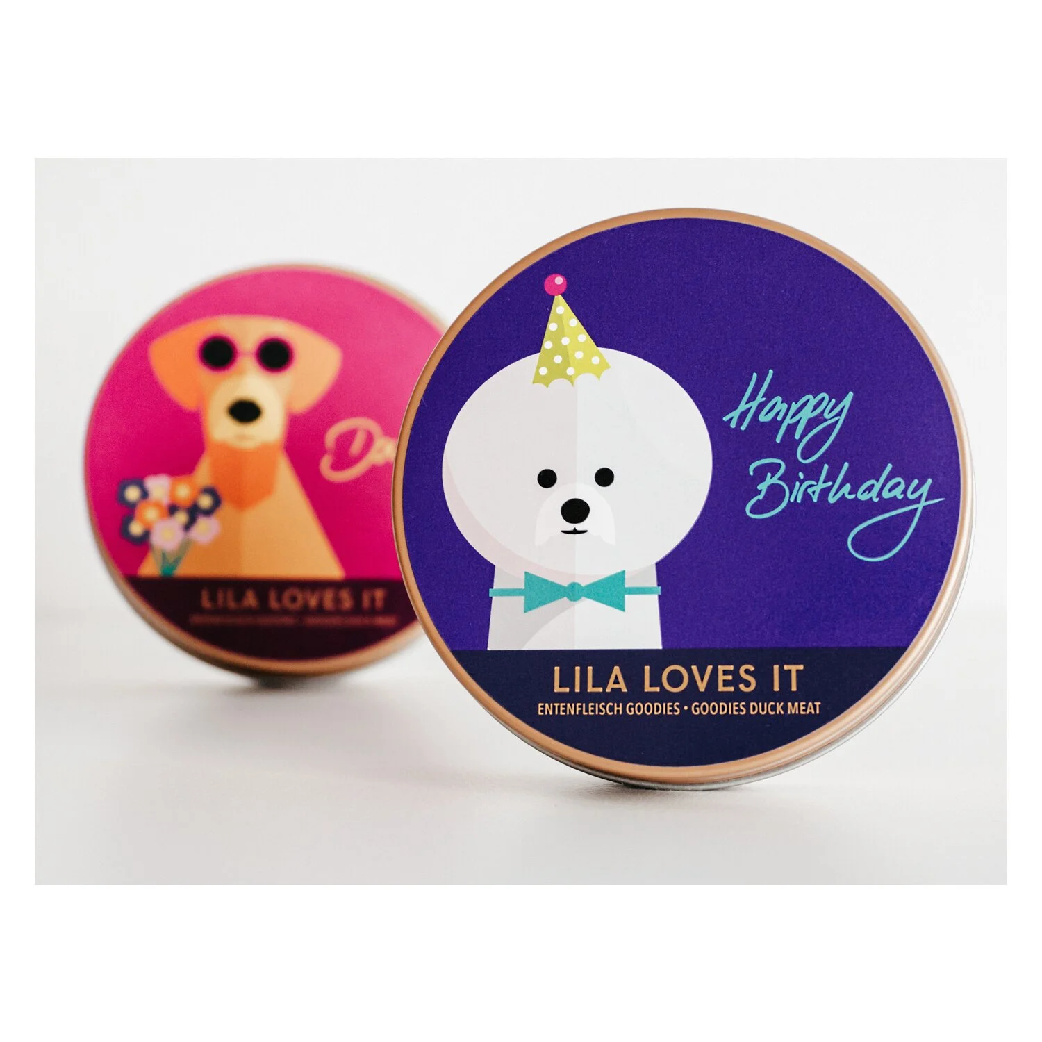 LILA LOVES IT Entenfleisch-Goodies Dose  - Happy Birthday - 50 g