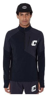 Maillot manches longues Running Hiver Circle Winter Layer Demi-zip Bleu marine