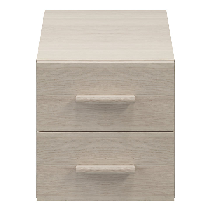 Table de chevet effet chêne 2 tiroirs GoodHome Atomia H. 37,5 x L. 37,5 x P. 45 cm