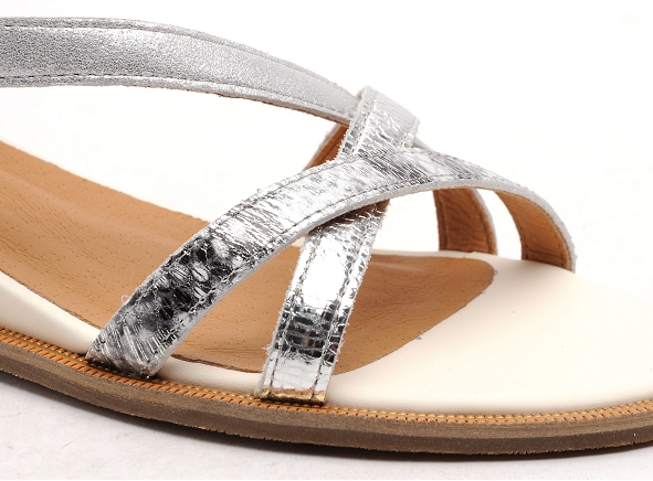 Mamzelle nu pieds plats femme  blanc