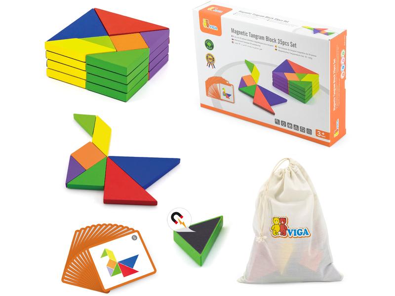 Viga Bauklötze Magnetic Tangram Magnetisches Tangramblock-Set