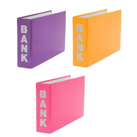 Livepac Office Bankordner für Kontoauszüge 140 x 250 mm, 3 Stück je 1x pink, lila, orange