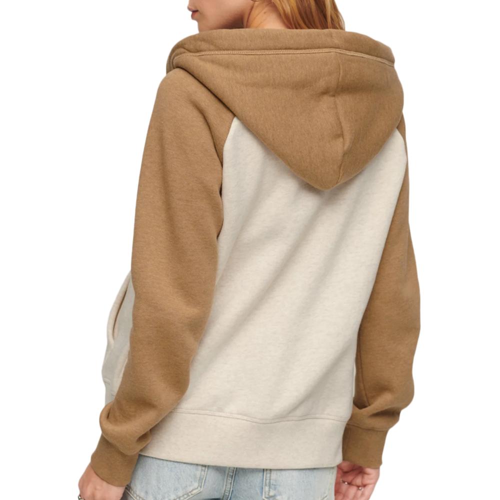 Superdry Sweat Zippé Beige/Marron Femme Superdry Essential Baseball