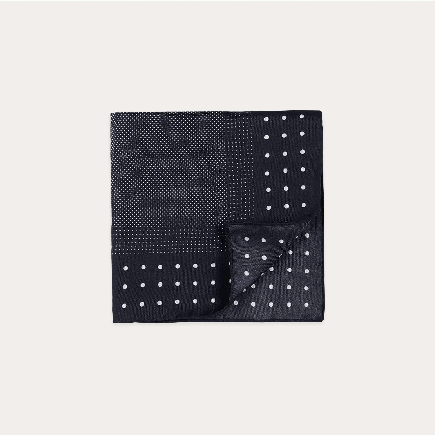 Navy polka dot clutch