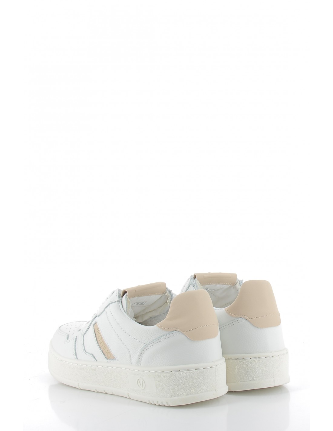 valentino Baskets de ville femme apollo cuir blanc/beige