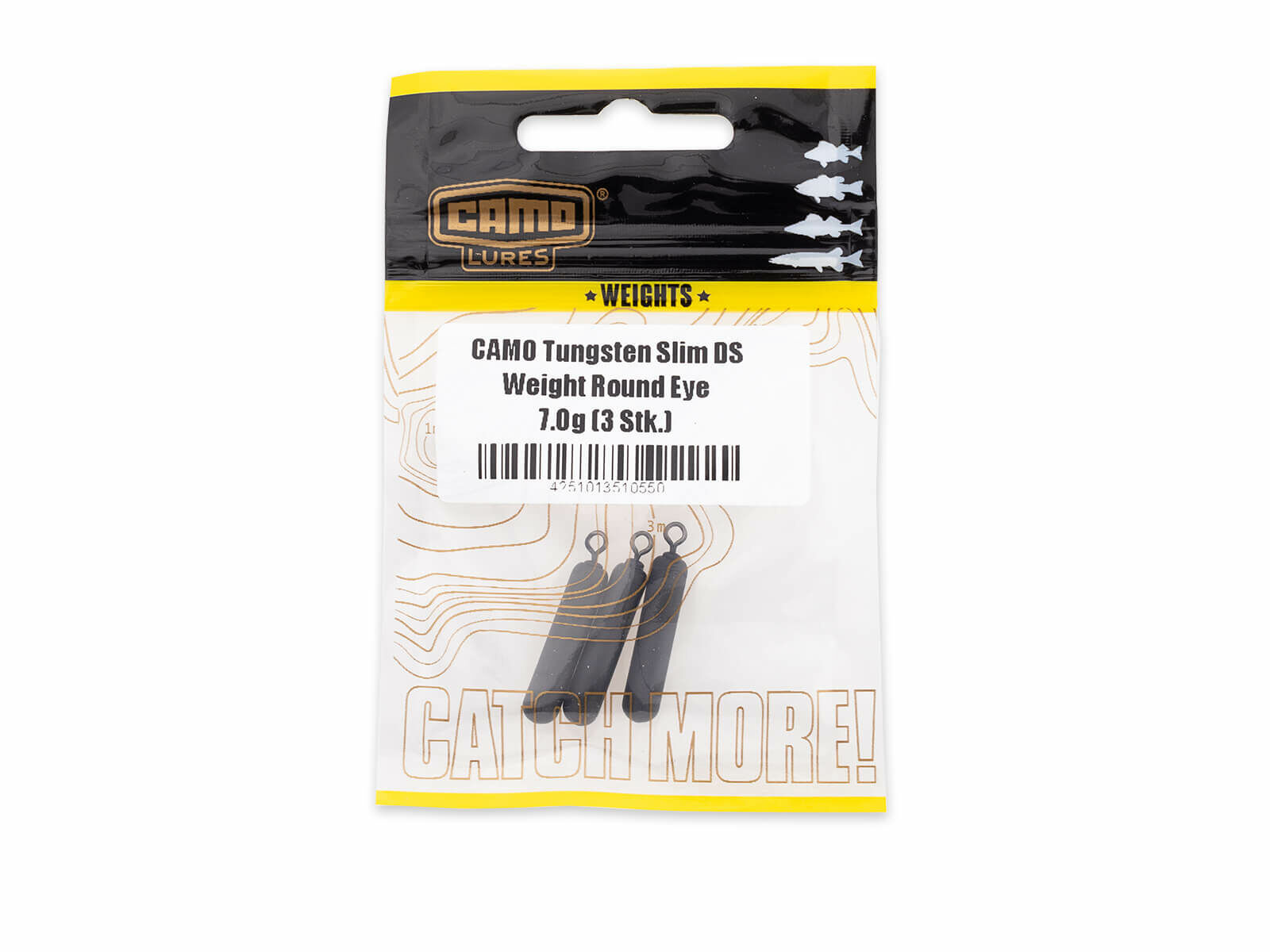 CAMO Tungsten Slim Drop Shot Weight Round Eye