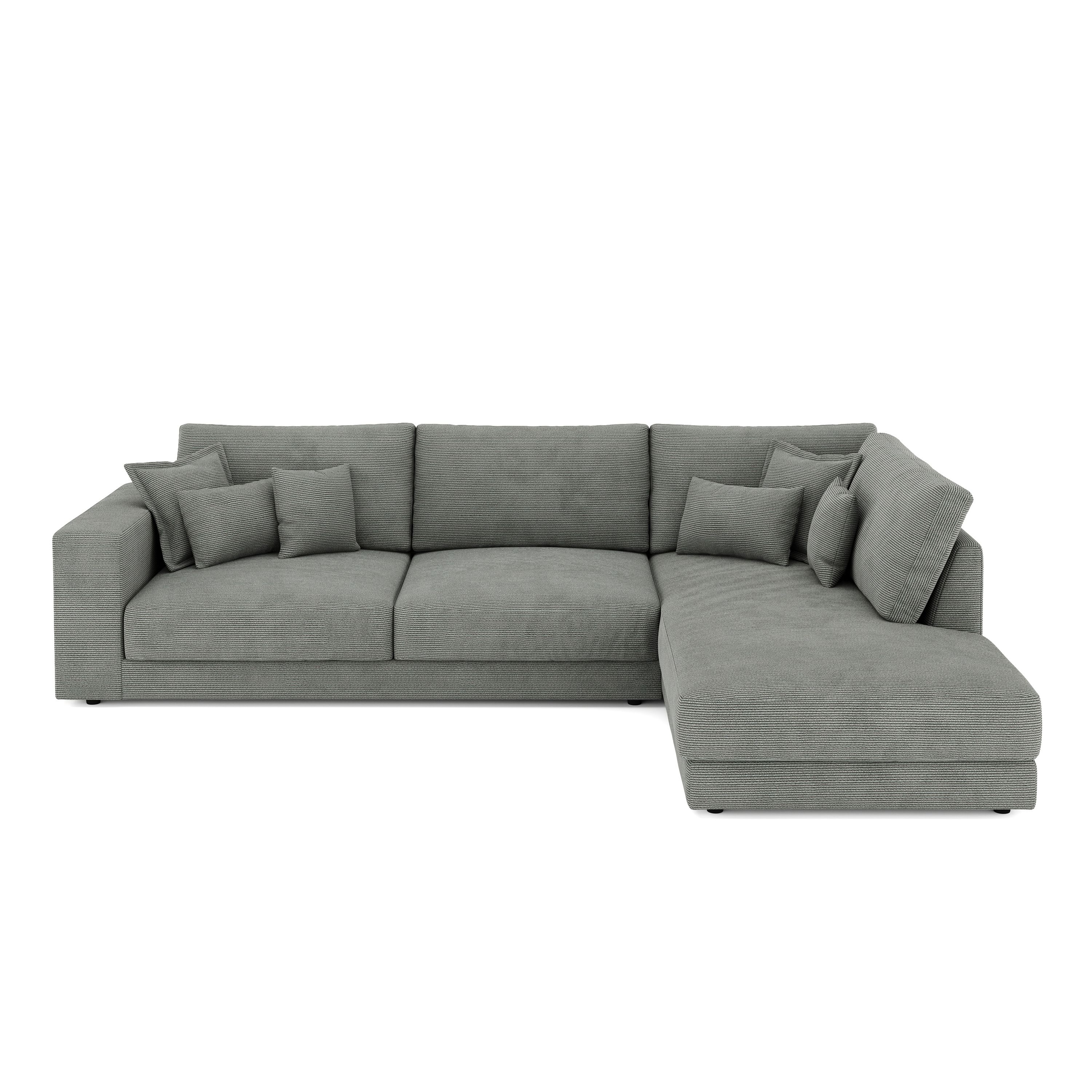 Ecksofa Cord TARJA rechts anthrazit