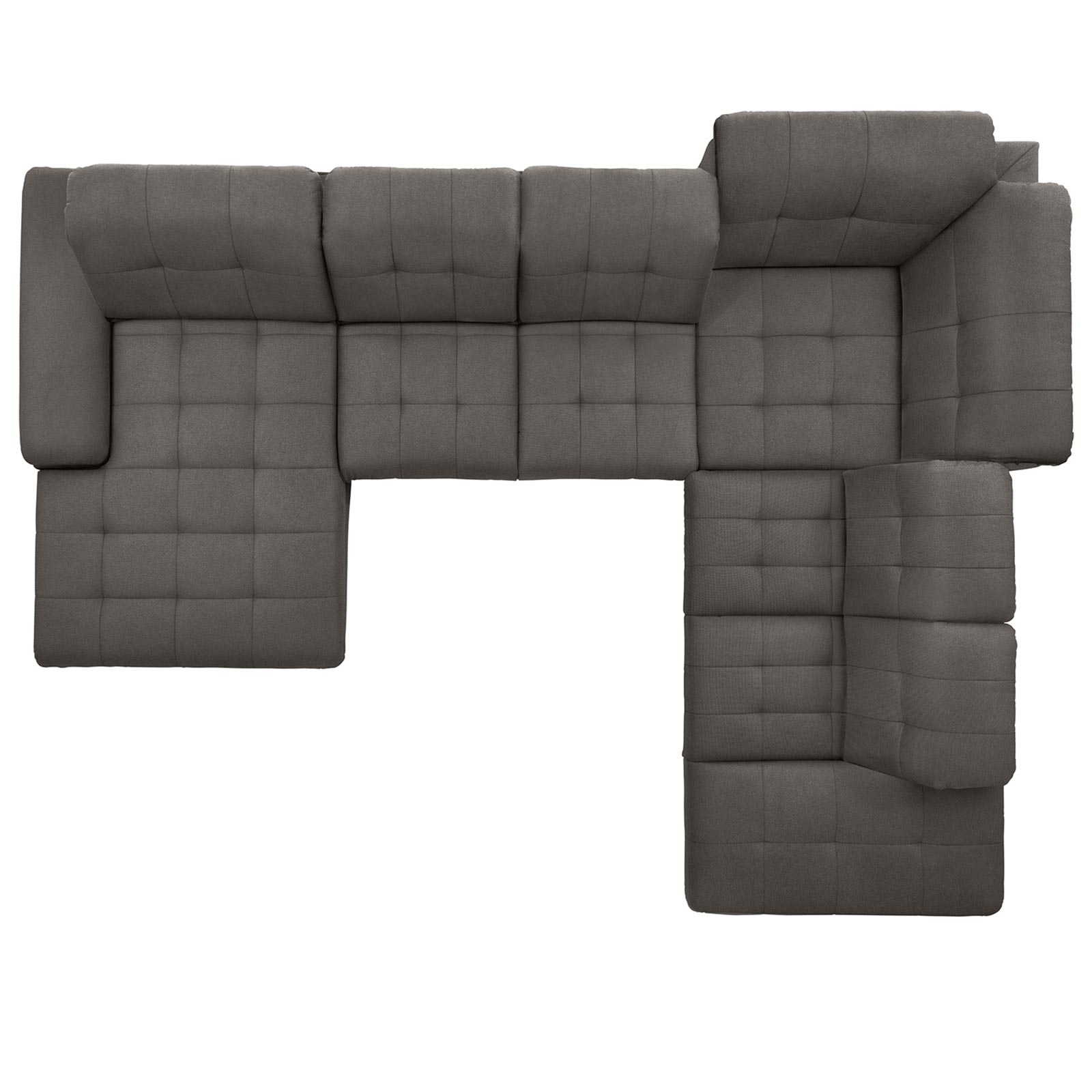polsterpower Wohnlandschaft - Belle grey - Basismodell - Recamiere links