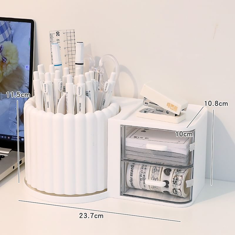Hekki - Draaibare kunststof bureau-organizer / zelfklevende decoratie / set