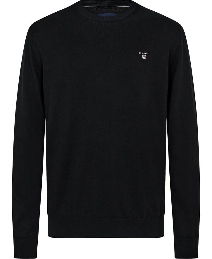 Gant COTTON C-NECK Black