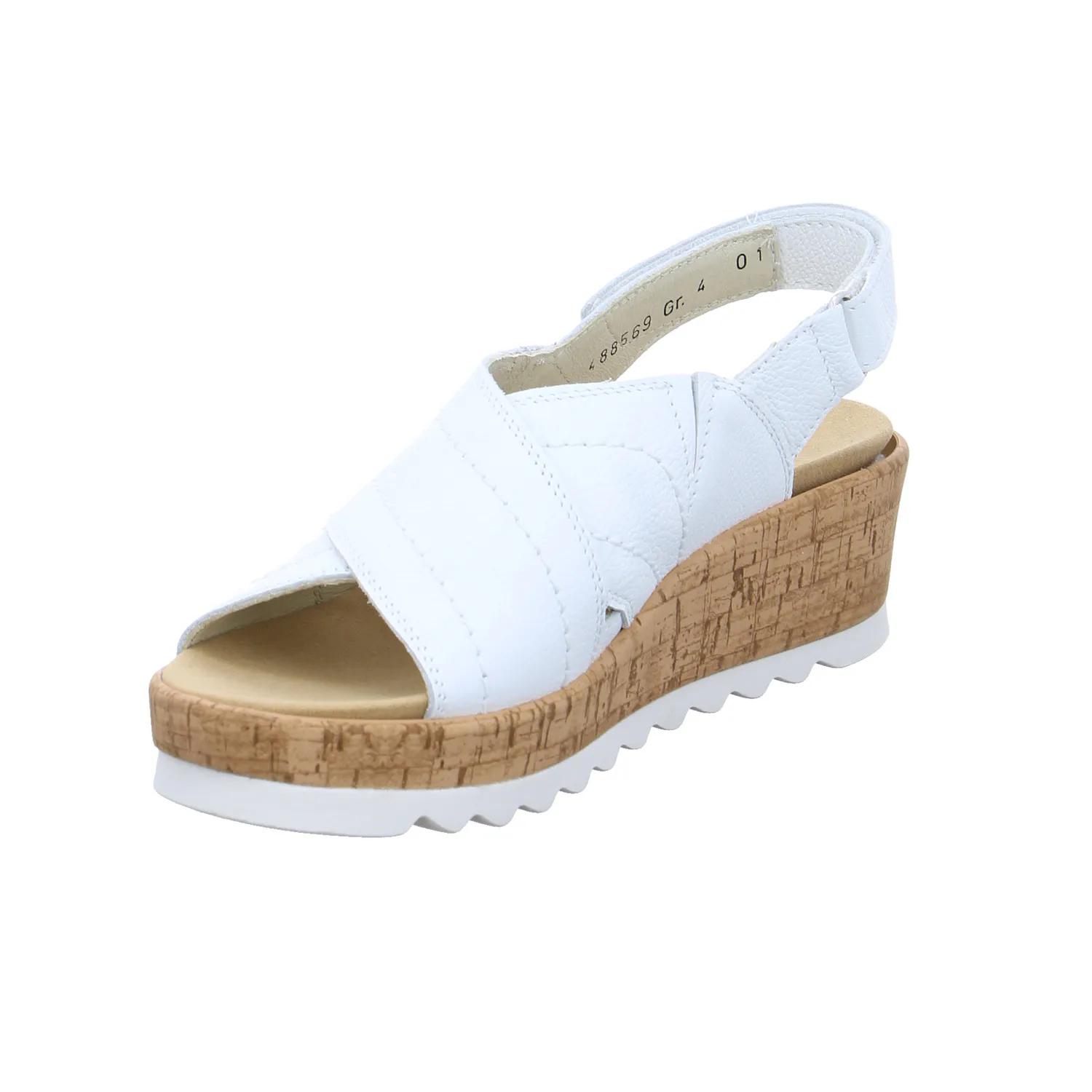 WALDLÄUFER Comfort-Sandalette Weiss Leder  mit Wechselfussbett