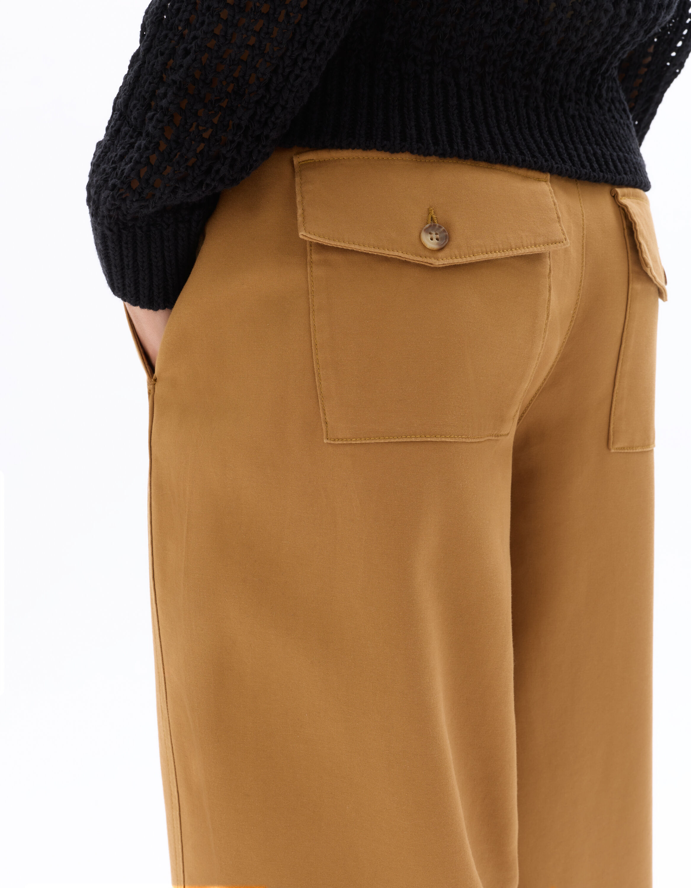 Pantalon barrel - camel