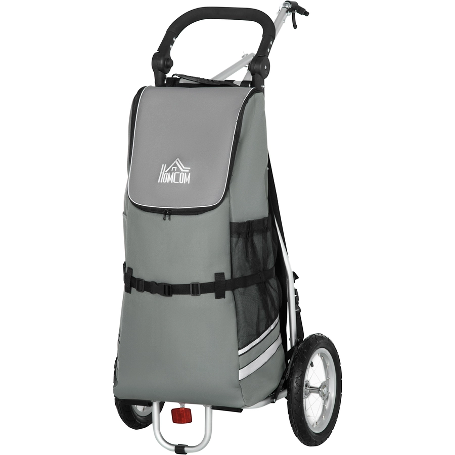 HOMCOM Lastenanhänger mit Tasche grau