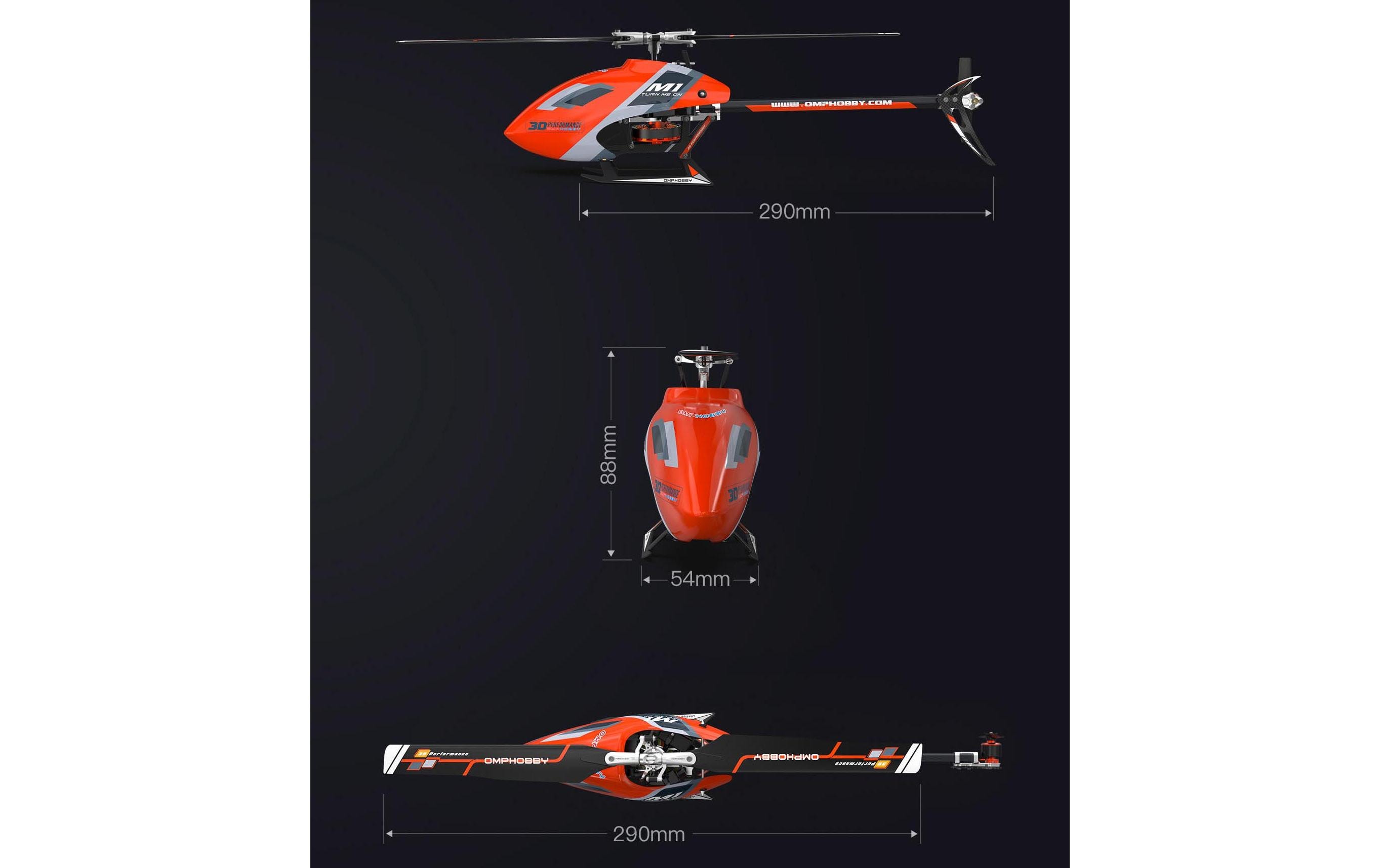 Helikopter M1 EVO Flybarless, 3D, Weiss BNF<br>OMP M1 Evo – Vollwertiger 3D Heli im Mini Format mit nur 290 mm Rotordurchmesser
