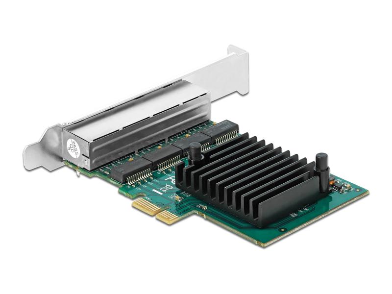 Delock Netzwerkkarte 4x 1Gbps, RTL8111 PCI-Express x1 Delock PCI Express x1 Karte 4 x RJ45 Gigabit LAN RTL8111