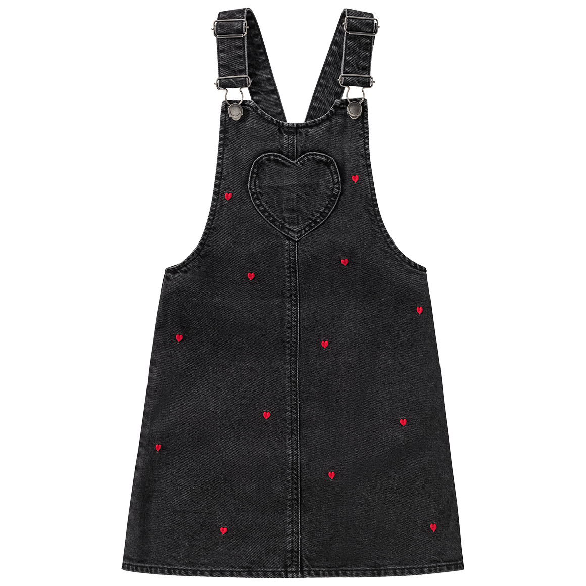 Topolino Minnie Maus Jeanskleid mit Herz-Allover dunkelgrau