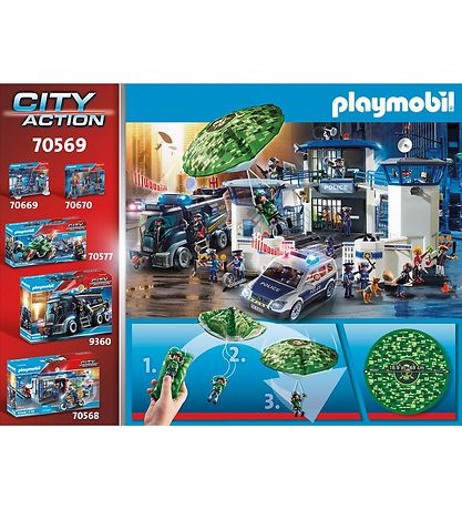 Playmobil City Action - Politihelikopter: Faldsk?rms-Forf?lgelse