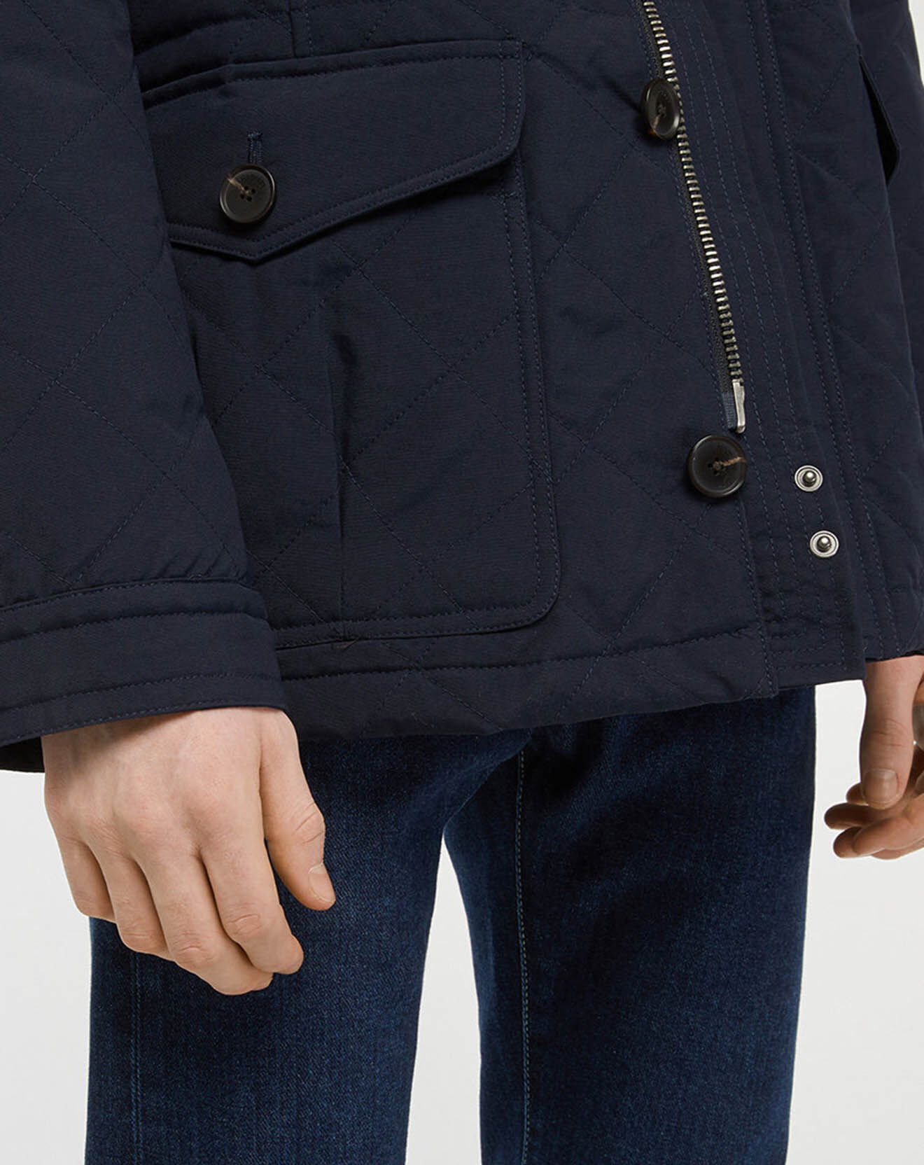 Hackett London Veste matelassée classique imperméable bleu marine