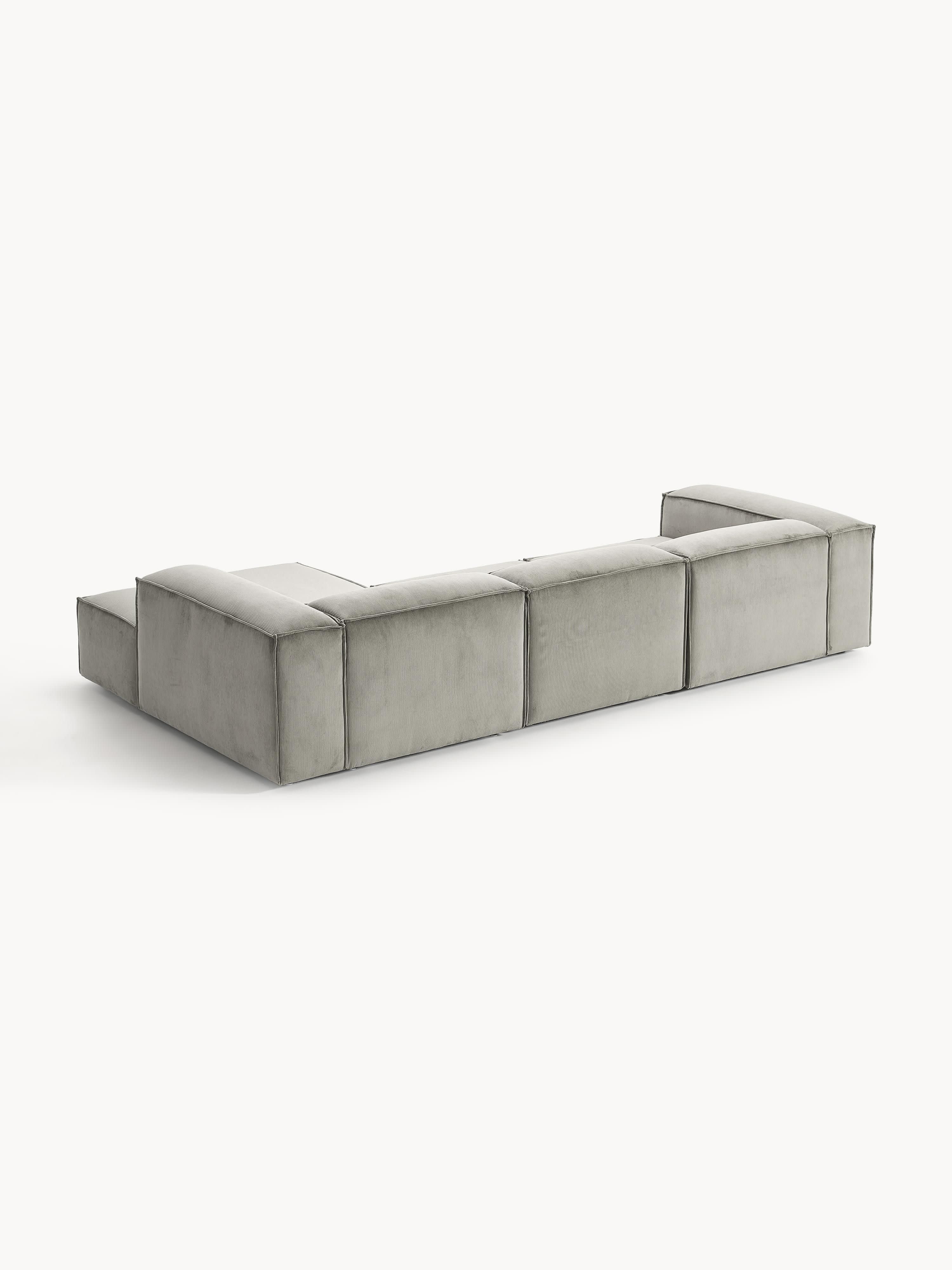 Modulaire ribfluwelen hoekbank Lennon (4-zits)
