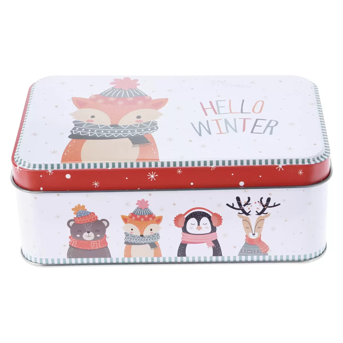 Guetzlidose eckig klein Xmas Kids weiss