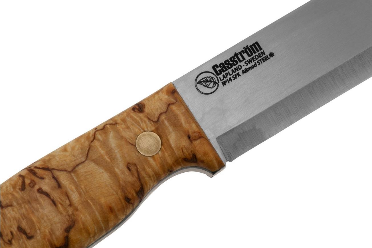 Casström No. 14 SFK 13424 Curly Birch met firesteel, bushcraftmes