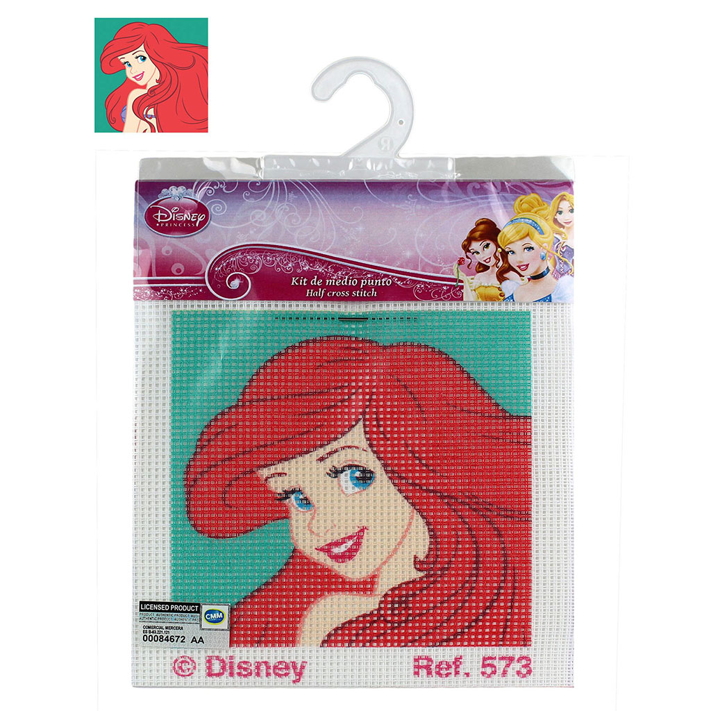 Kit point de croix Disney La Petite Sirène 12x12cm